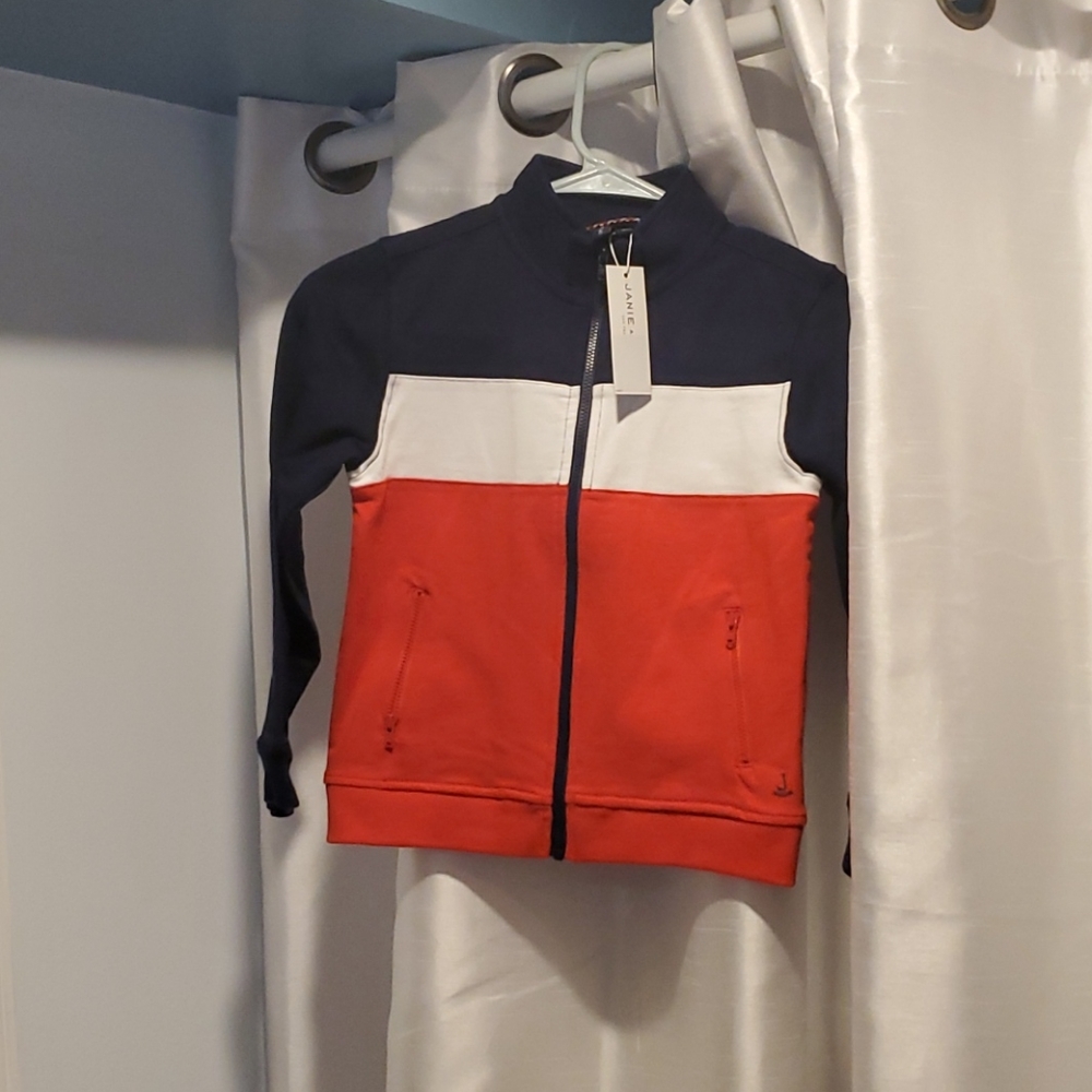 Kids Zip Front Top by Janie and Jack Size 5/6 NWT